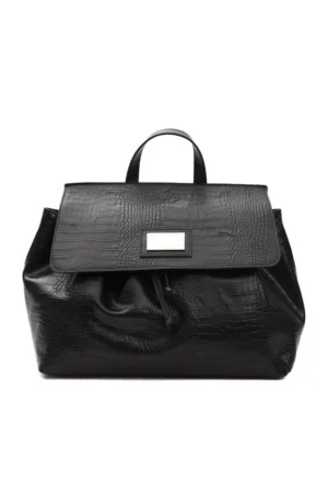 Black Leather Women Shoulder Bag