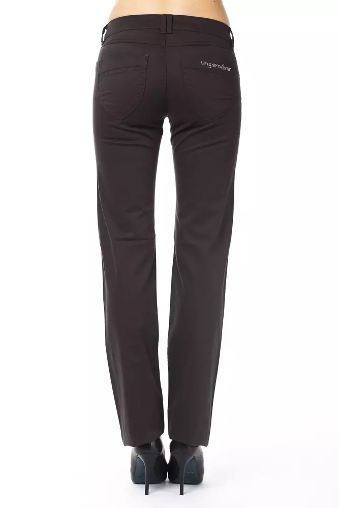 Brown Cotton Women Pants - Image 3