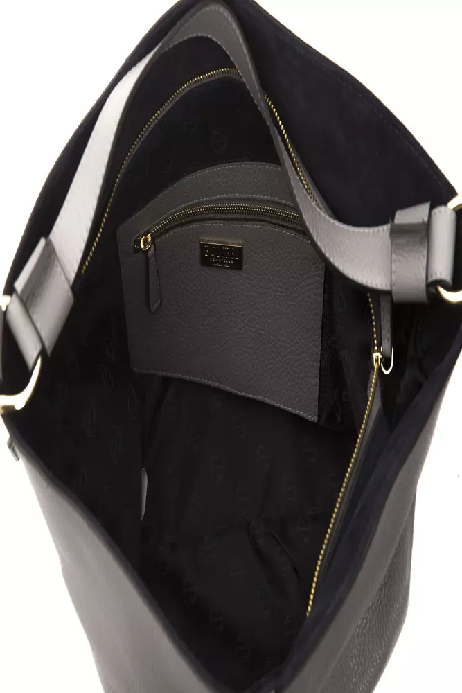 Gray Leather Women Shoulder Bag - Image 5