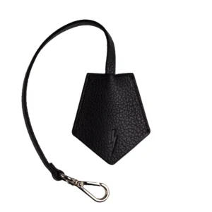 Black Leather Men's Keychain