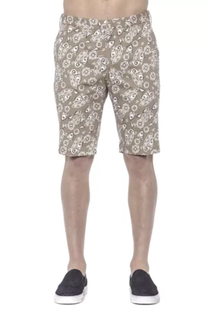 Beige Cotton Men Bermuda Short
