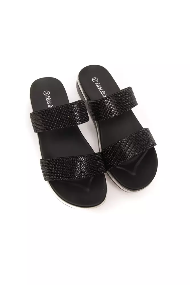 Black Textile Women Sandal - Image 2