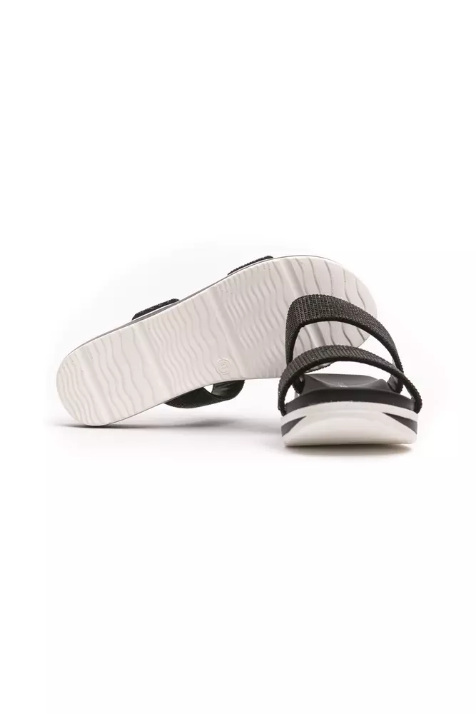 Black Textile Women Sandal - Image 4