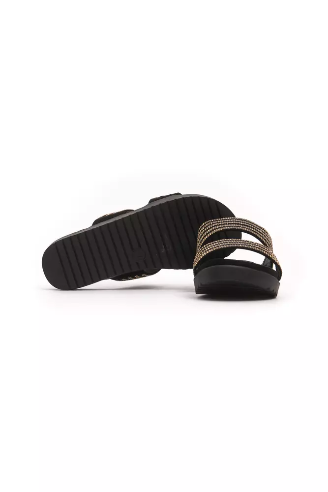 Gold Textile Women Sandal - Image 4