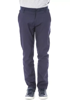 Blue Polyester Men Pant