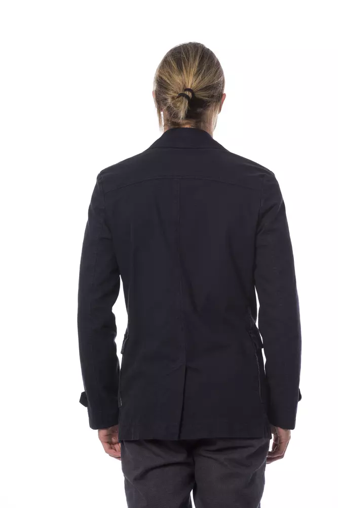 Blue Cotton Men's Blazer - Image 3
