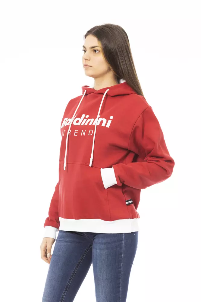 Red Cotton Women Hoodie - Image 2