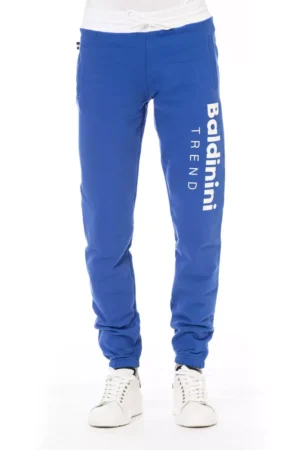 Blue Cotton Men Sport Pant