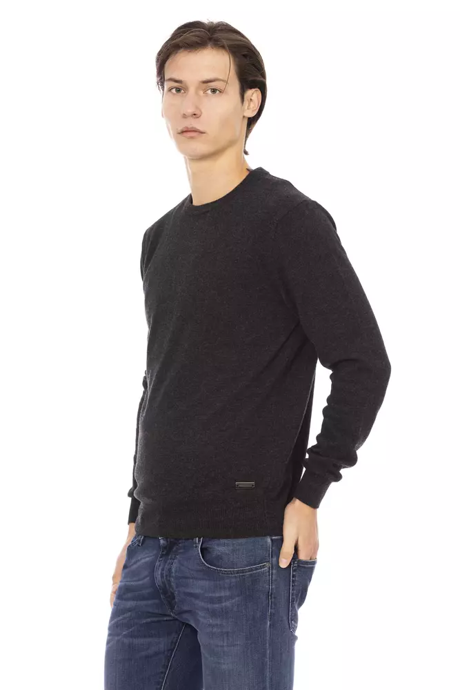 Black Wool Men Sweater - Image 2