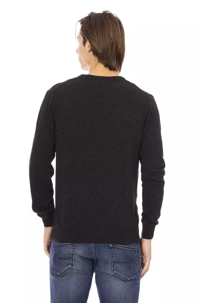Black Wool Men Sweater - Image 3