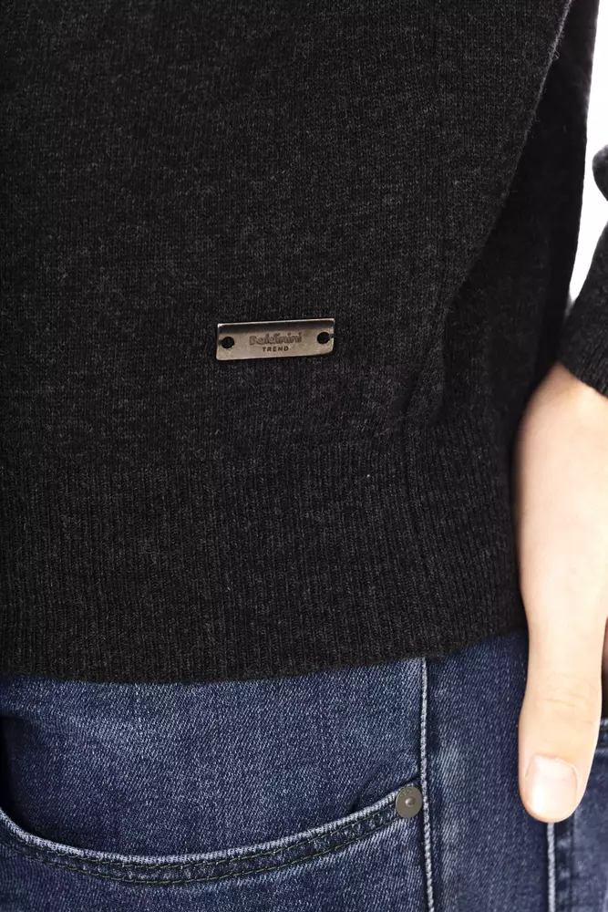 Black Wool Men Sweater - Image 4