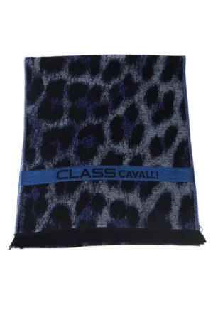 Blue Wool Men Scarf