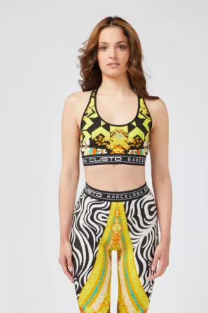 Yellow Polyamide Women Top