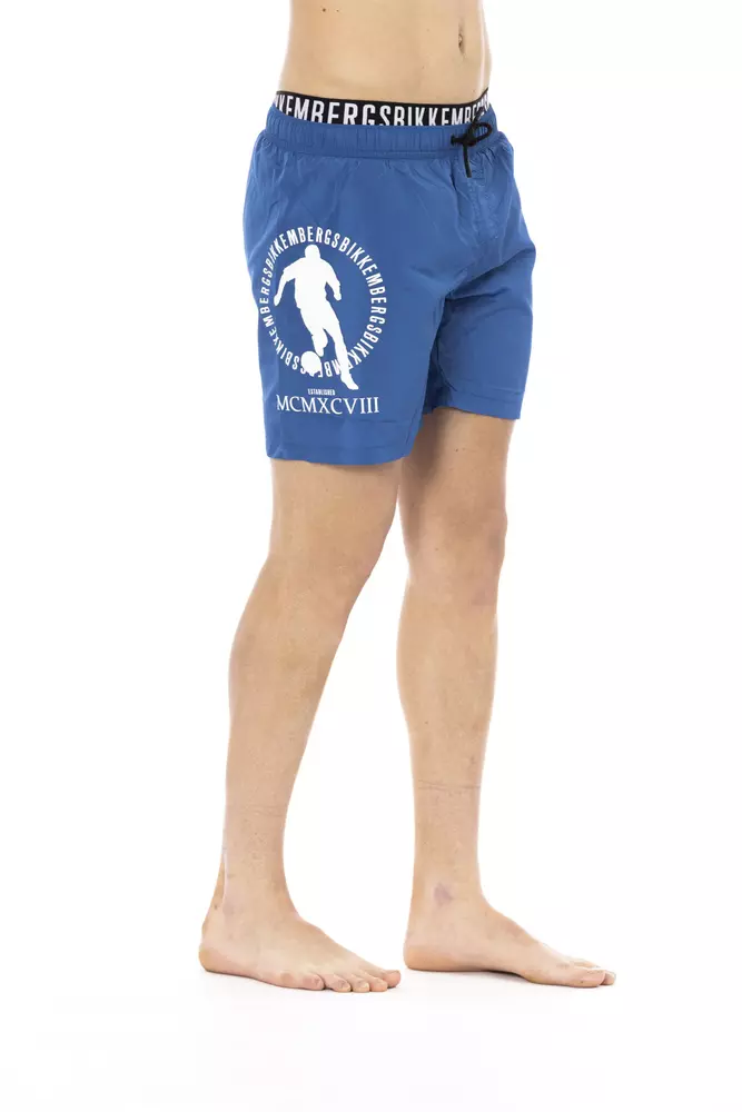 Blue Polyester Men Swim Short - Image 2