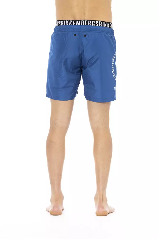 Blue Polyester Men Swim Short - Image 3