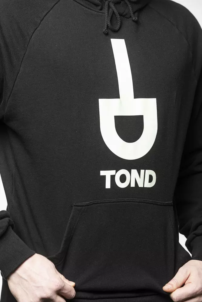 Black Cotton Men Sweater with Hood - Image 4