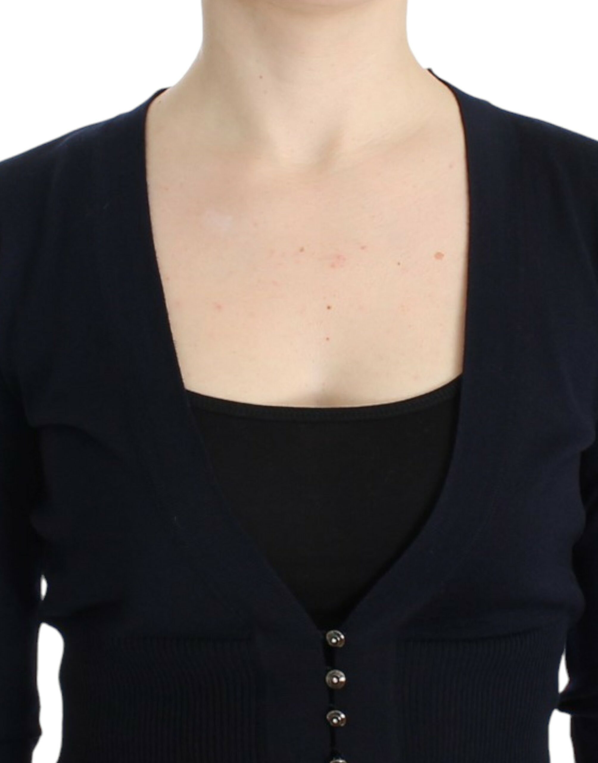 Black cropped wool cardigan - Image 4