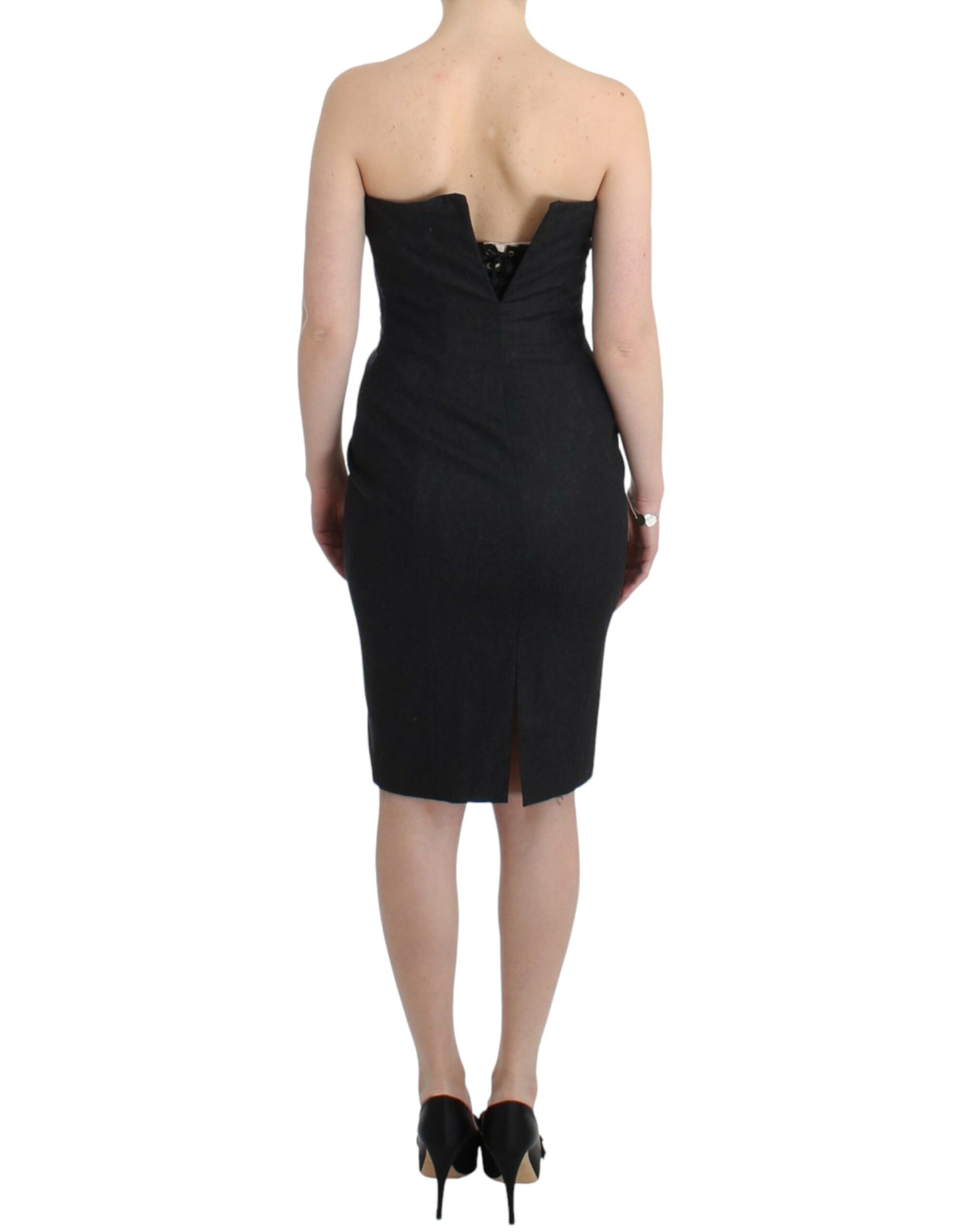 Gray strapless dress - Image 3