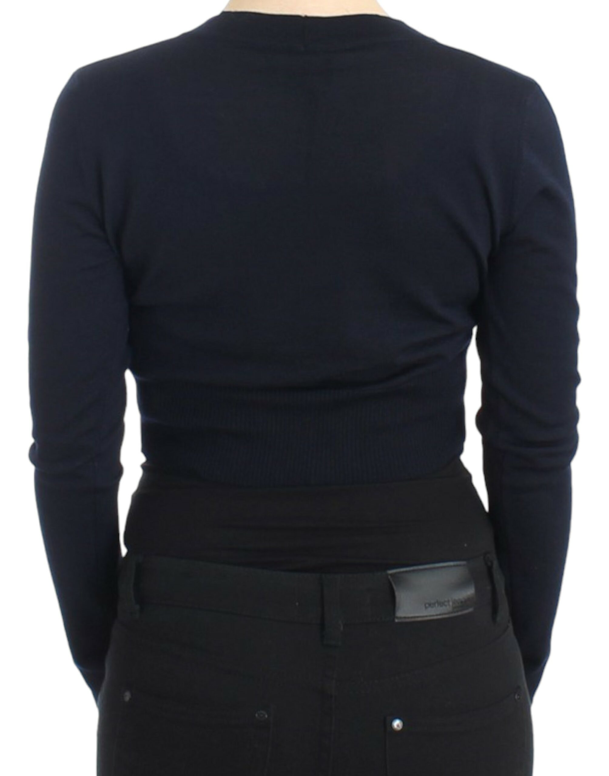 Blue cropped wool cardigan - Image 3