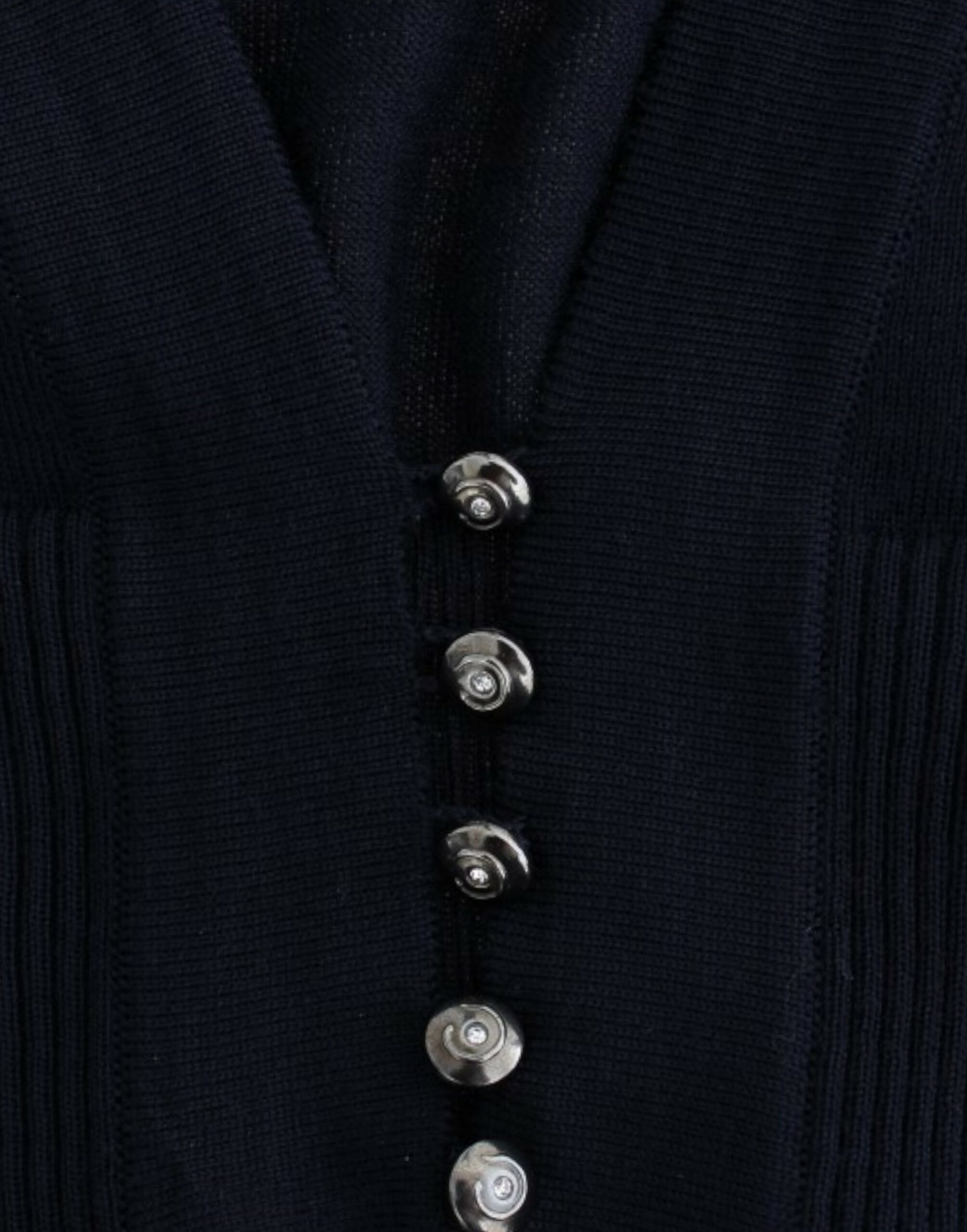 Blue cropped wool cardigan - Image 6