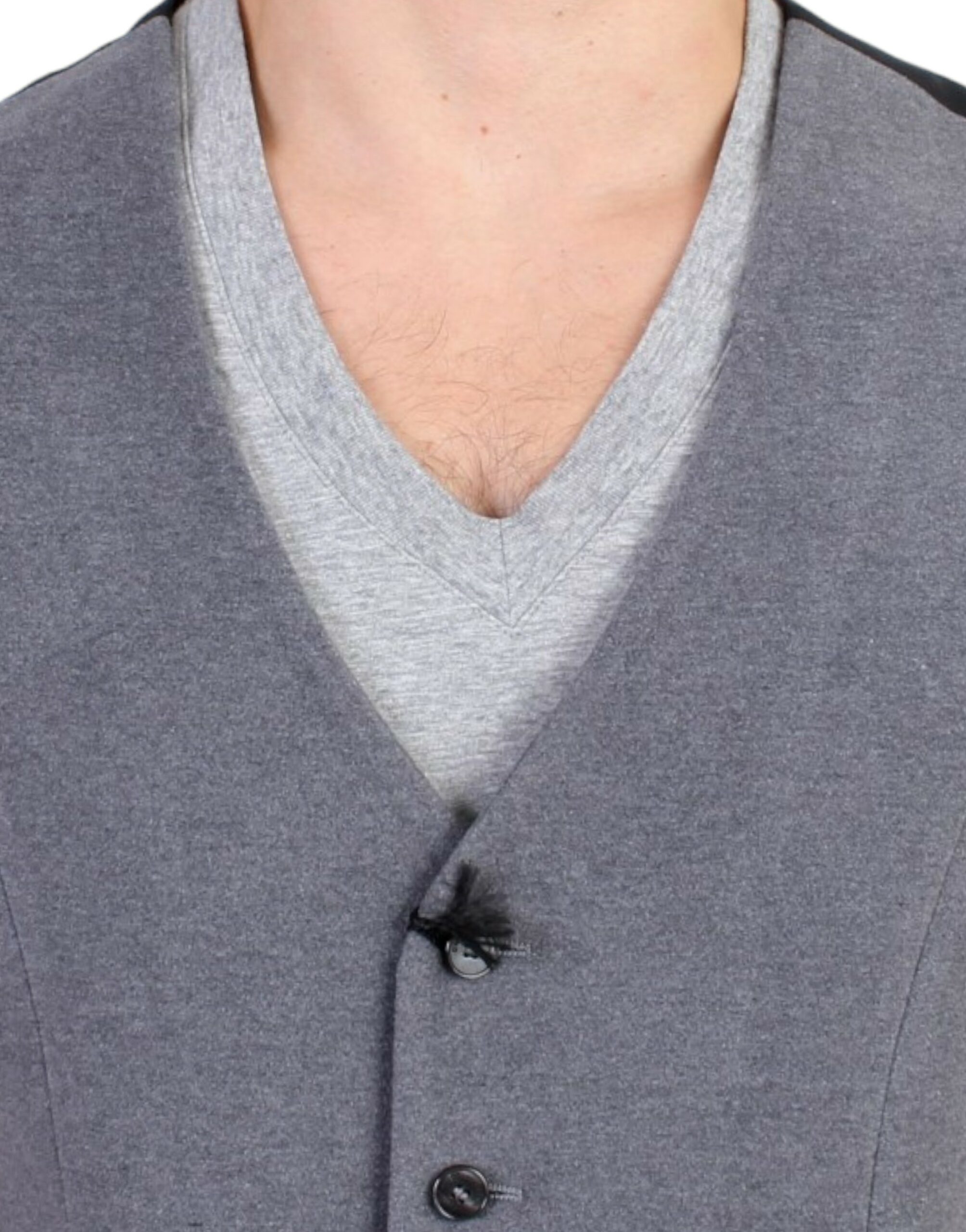 Gray cotton blend casual vest - Image 5