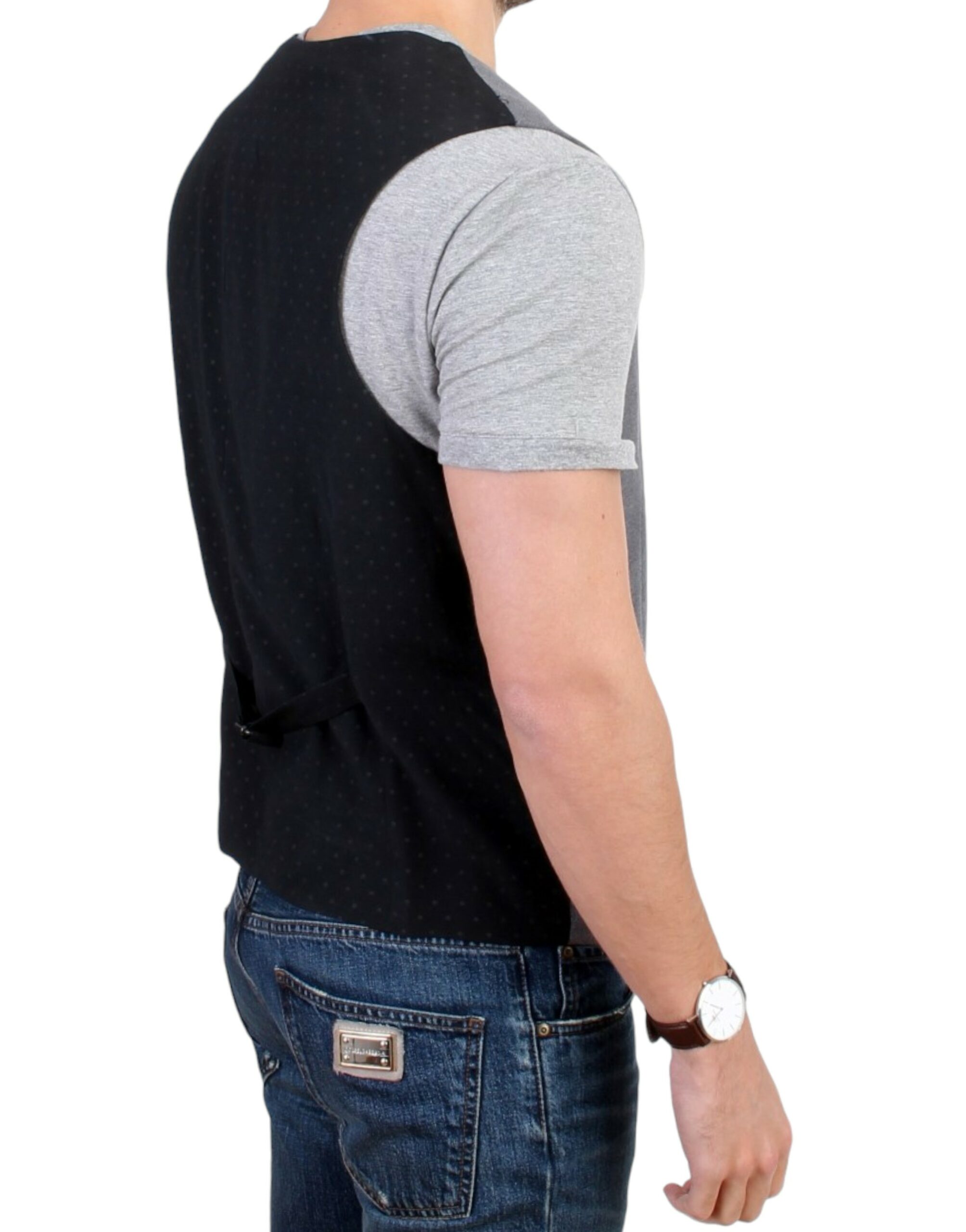 Gray cotton blend casual vest - Image 4