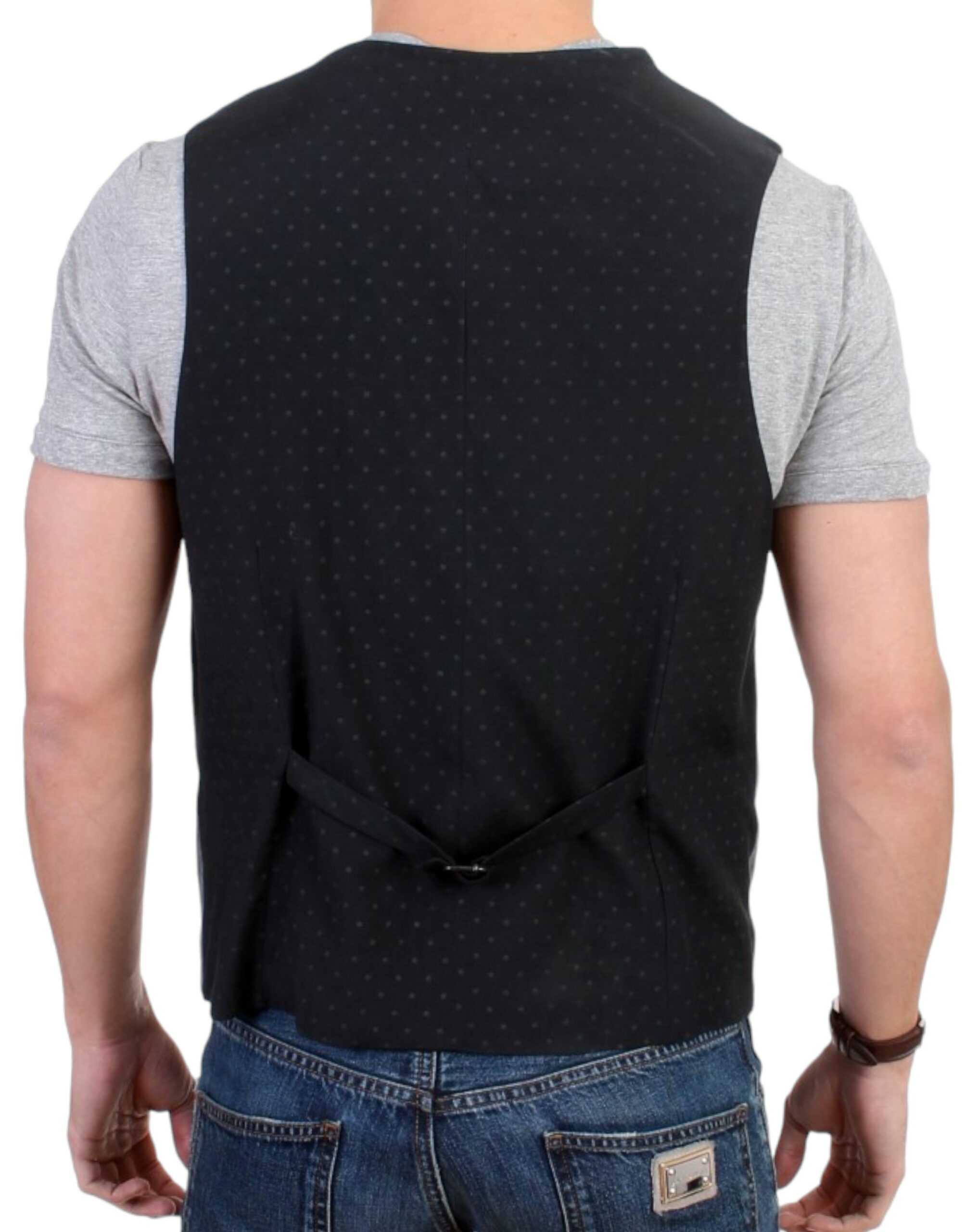 Gray cotton blend casual vest - Image 3