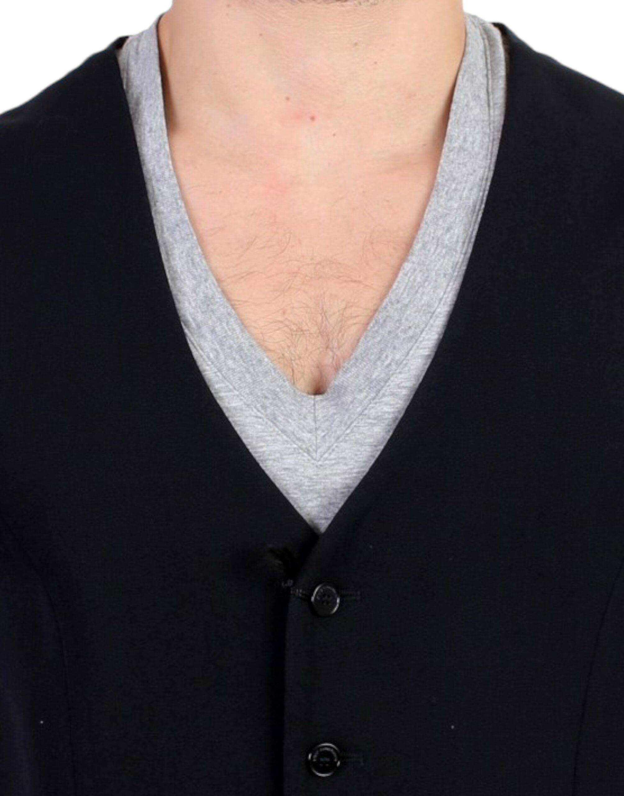 Black wool blend casual vest - Image 5