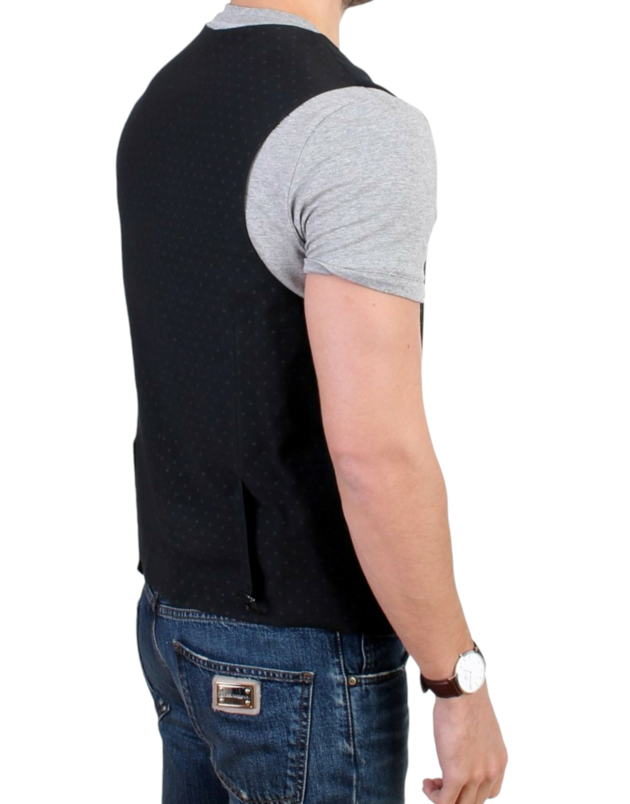 Black wool blend casual vest - Image 4