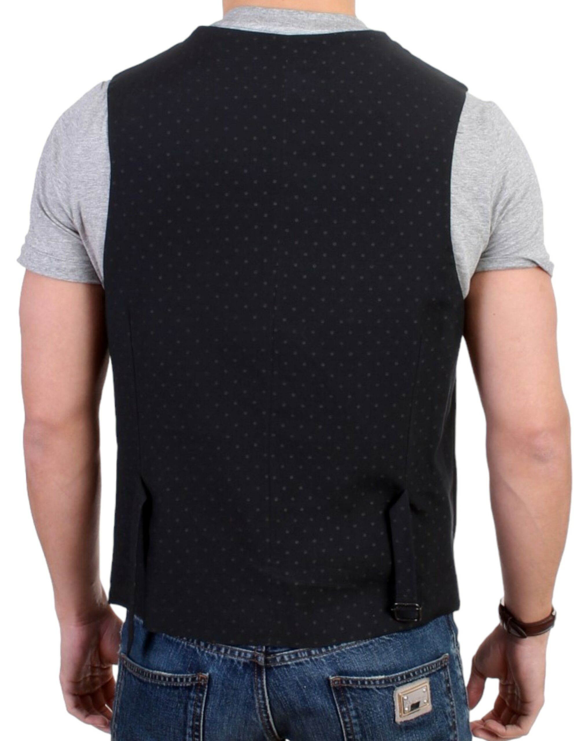 Black wool blend casual vest - Image 3