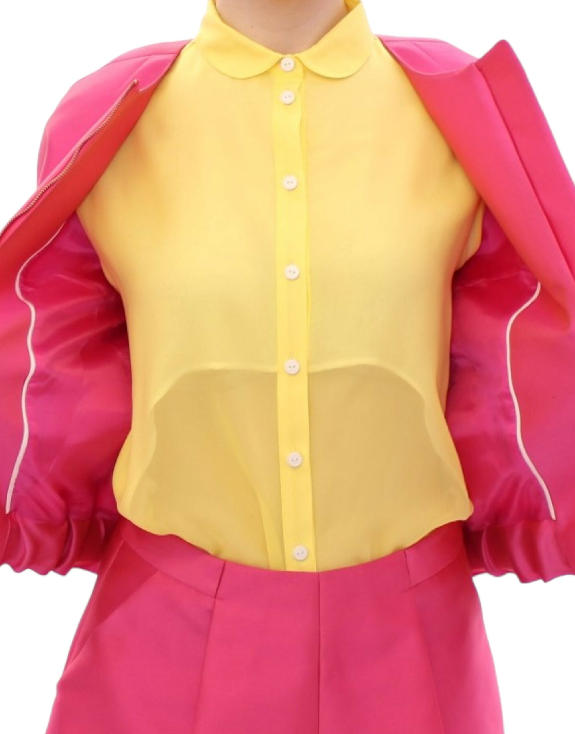 Pink silk blend jacket - Image 6