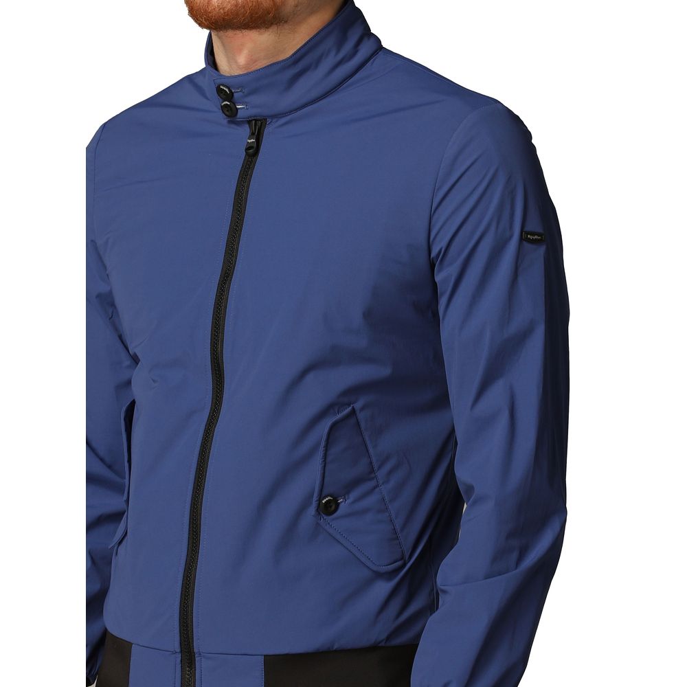 Blue Polyamide Men Bomber Jacket - Image 3