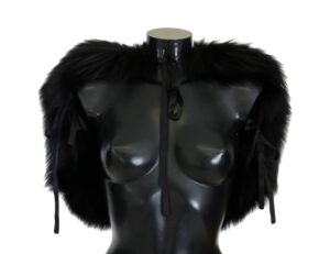 Black Silver Fox Fur Scarf