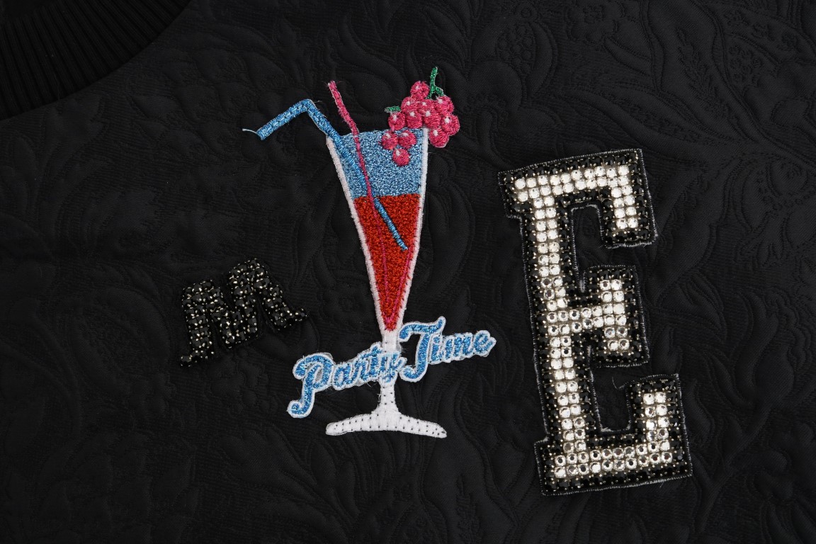 Black Brocade Cocktail Crystal Sweater - Image 7