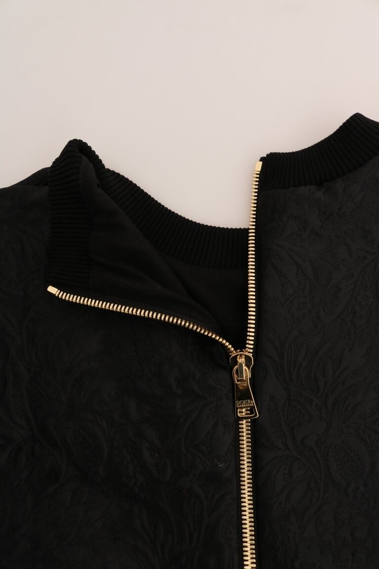Black Brocade Cocktail Crystal Sweater - Image 8