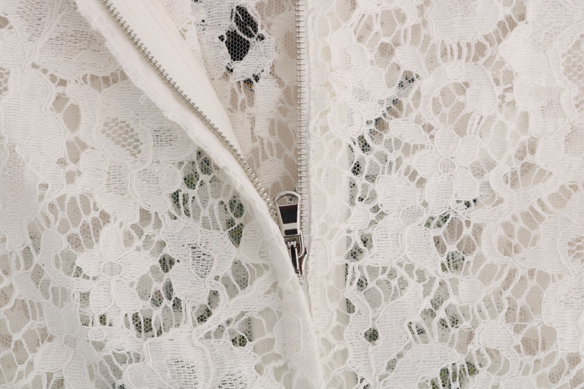 White Crystal Embellished Lace Blouse - Image 8