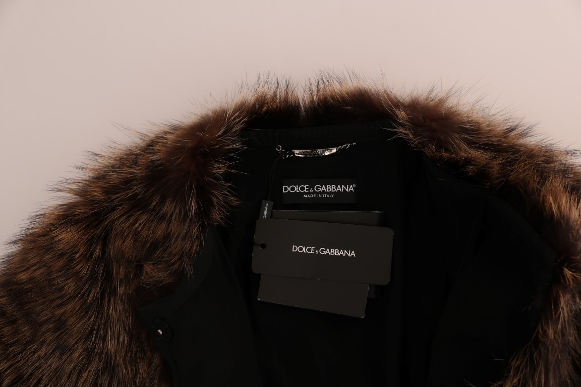 Brown Raccoon Fur Coat Jacket - Image 6