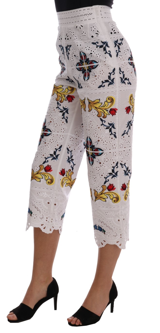 Mulicolor Majolica Cutout Capri Pants - Image 2