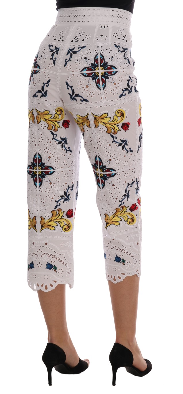 Mulicolor Majolica Cutout Capri Pants - Image 3