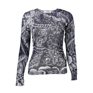 Blue Viscose Women Sweater
