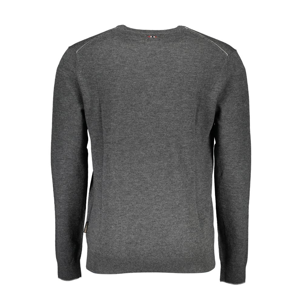 Gray Wool Men Sweater - Image 2