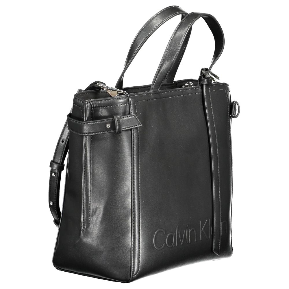 Black Polyester Women Handbag - Image 3