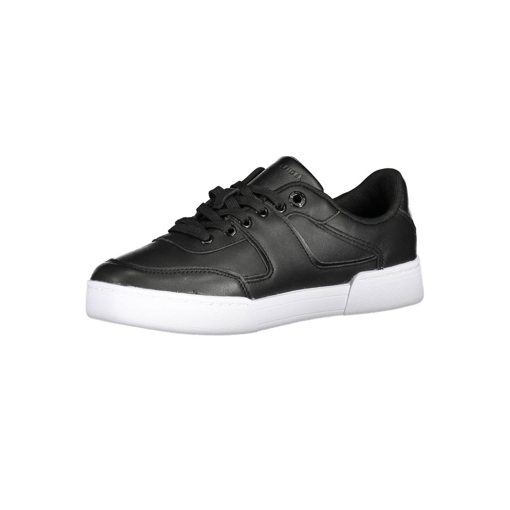 Black Leather Women Sneaker - Image 3