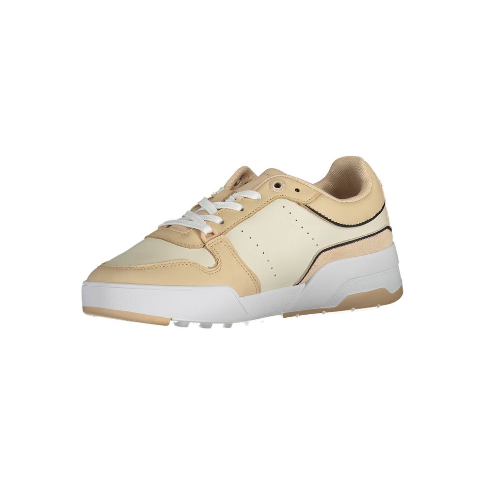 Beige Leather Women Sneaker - Image 3